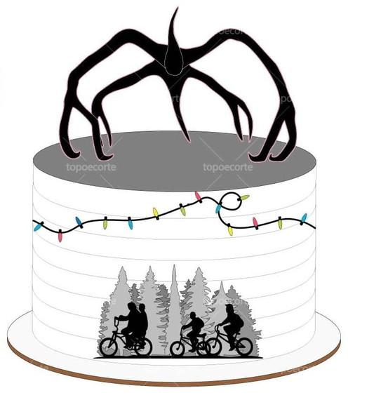 Topo de Bolo Stranger Things