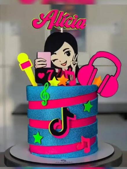 Topo de Bolo Tik Tok