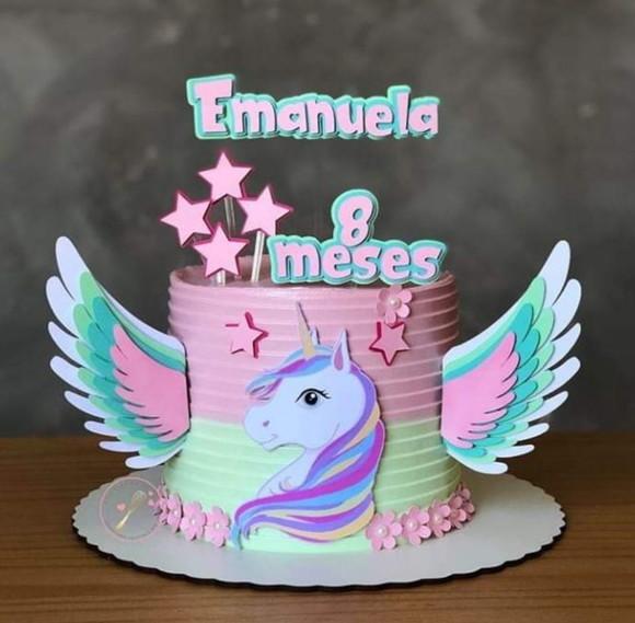 Topo de Bolo Unicornio