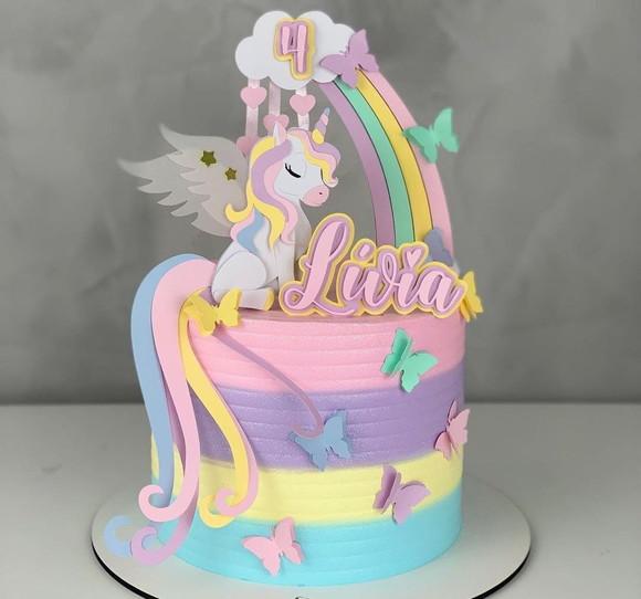 Topo de Bolo Unicornio