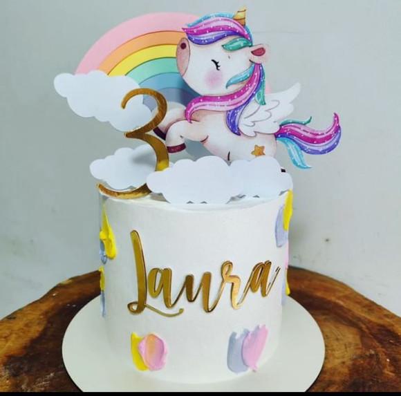Topo de Bolo Unicornio