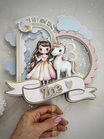 Topo de Bolo Unicornio