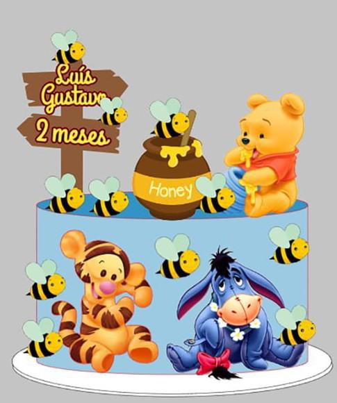 Topo de Bolo Ursinho Pooh