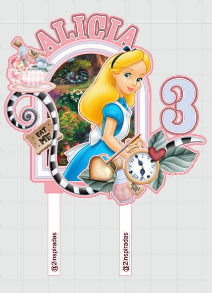 Topo de Bolo Alice no País das Maravilhas