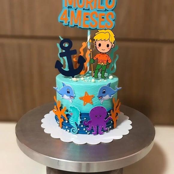 Topo de Bolo Aquaman