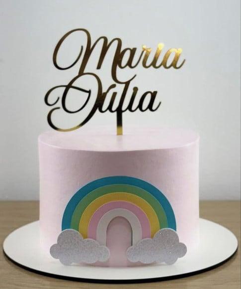 Topo de Bolo Arco Iris