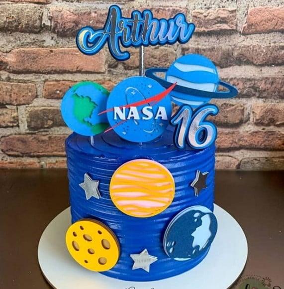 Topo de Bolo Astronauta
