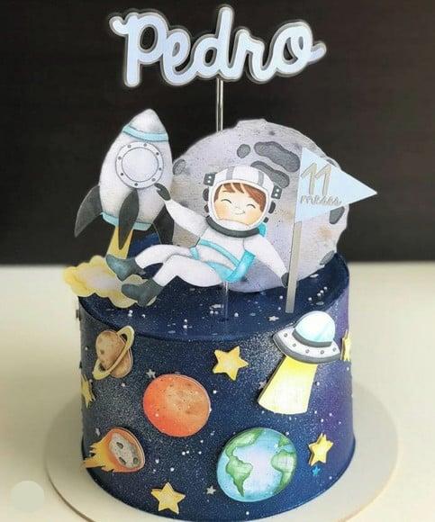 Topo de Bolo Astronauta
