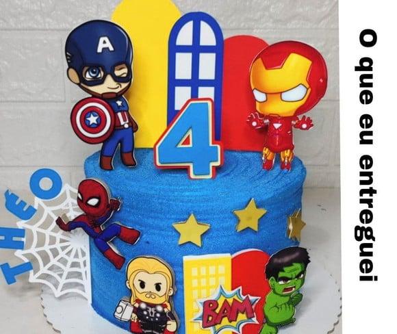 Topo de Bolo Avengers