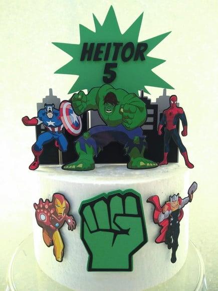 Topo de Bolo Avengers