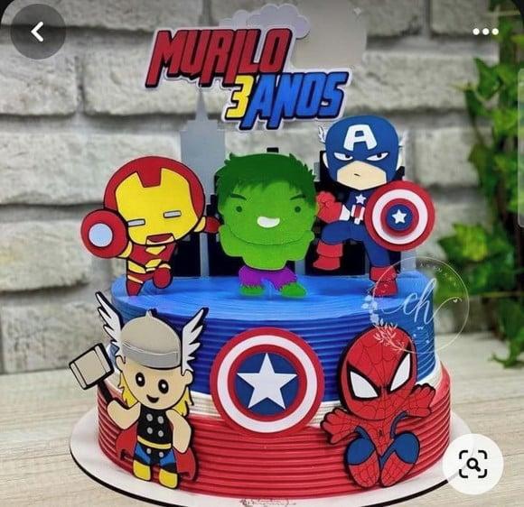 Topo de Bolo Avengers
