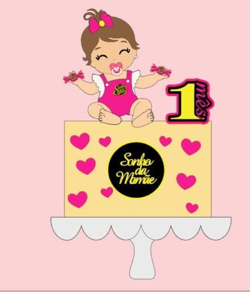 Topo de Bolo Bebe Sonho de Valsa