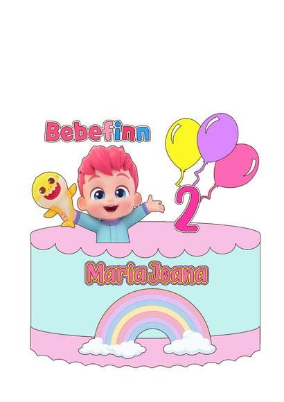 Topo de Bolo Bebe Finn