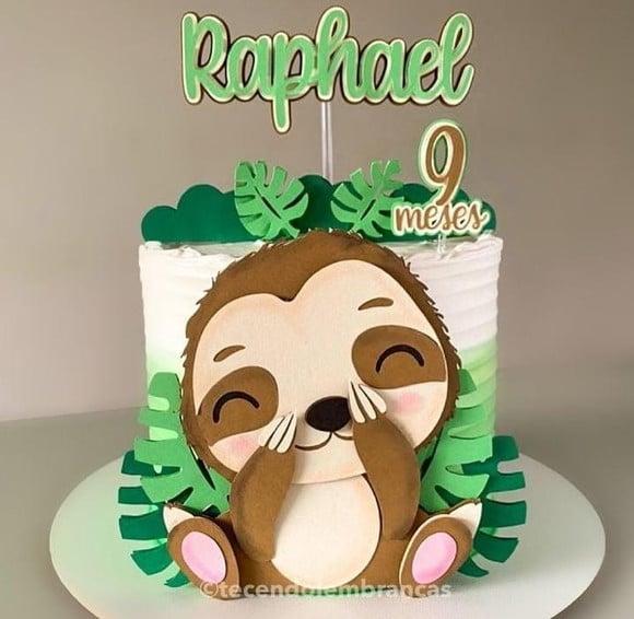 Topo de Bolo Bicho Preguiça