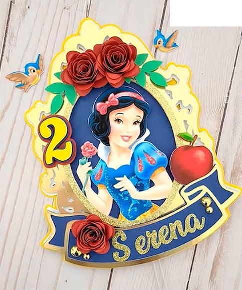 Topo de Bolo Branca de Neve