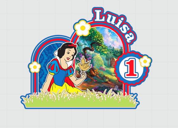 Topo de Bolo Branca de Neve