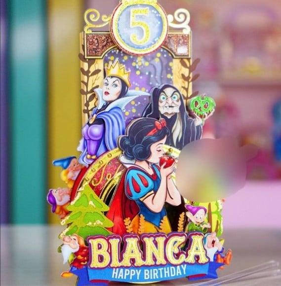 Topo de Bolo Branca de Neve