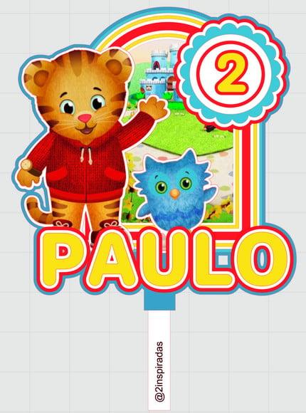 Topo de Bolo Daniel o Tigre