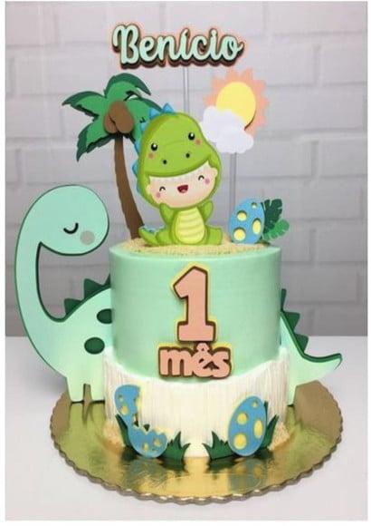 Topo de Bolo Dinossauro