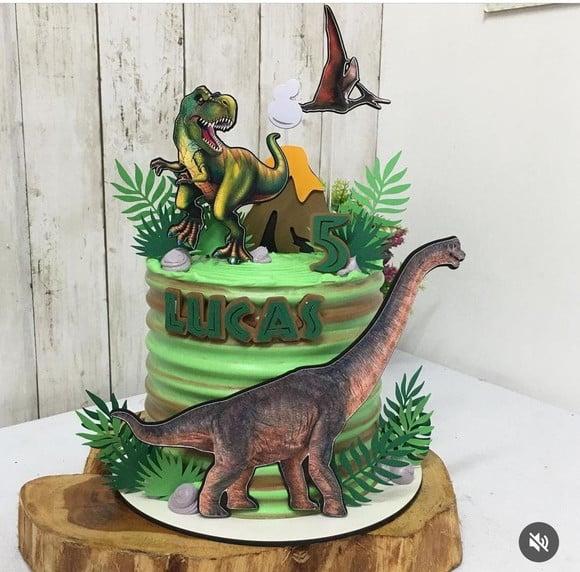 Topo de Bolo Dinossauro