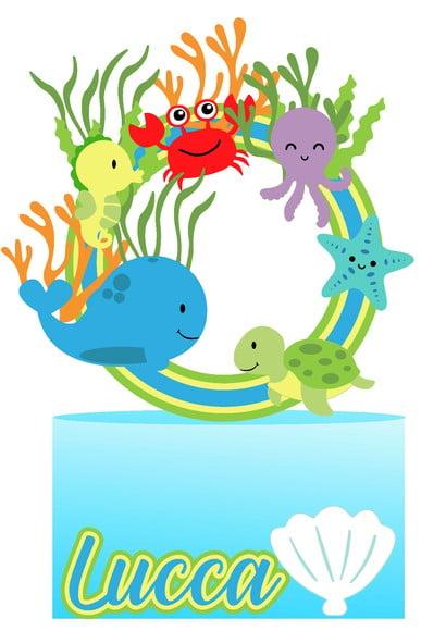 Topo de Bolo Fundo do Mar