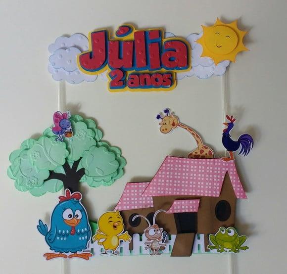 Topo de Bolo Galinha Pintadinha