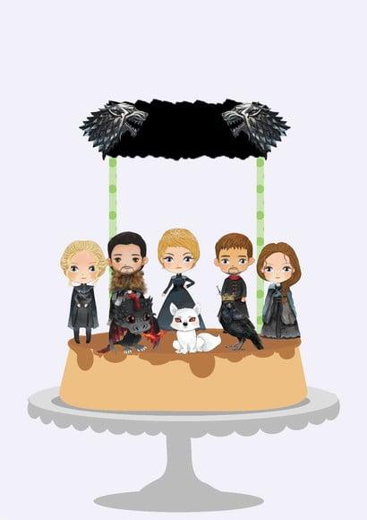 Topo de Bolo Game Of Thrones