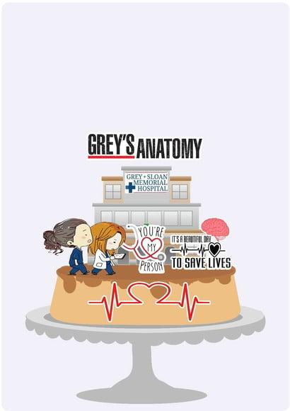 Topo de Bolo Greys Anatomy