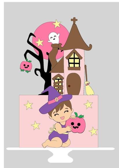 Topo de Bolo Halloween