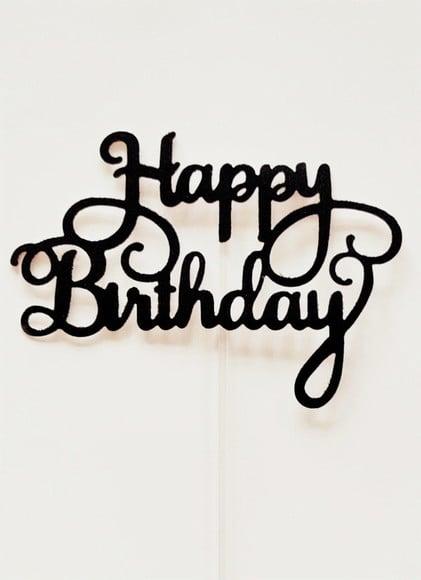 Topo de Bolo Happy Birthday
