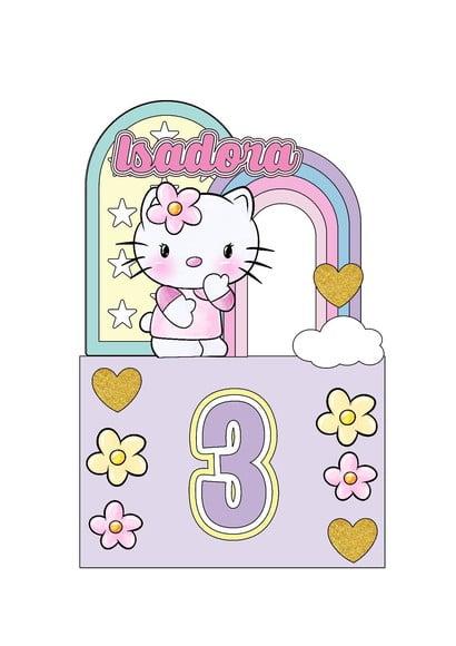 Topo de Bolo Hello Kitty