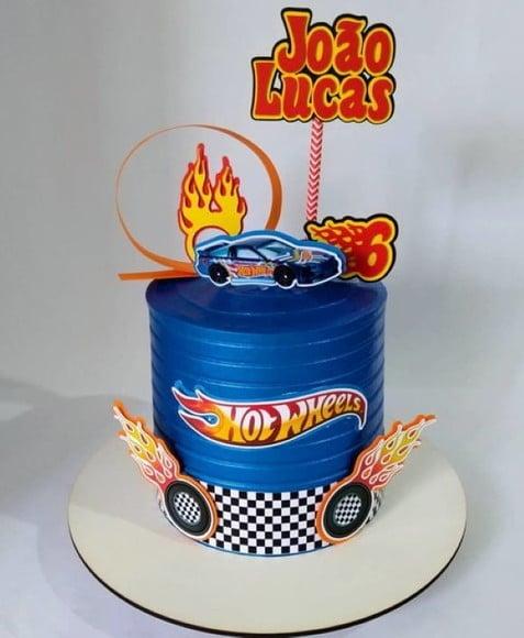 Topo de Bolo Hotwheels