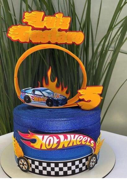 Topo de Bolo Hotwheels
