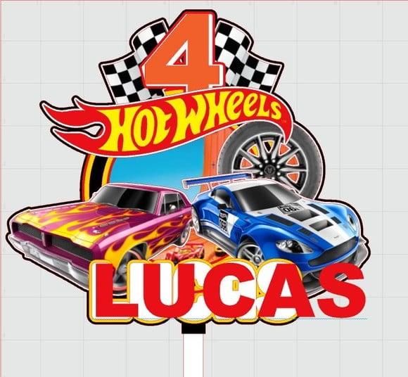 Topo de Bolo Hotwheels