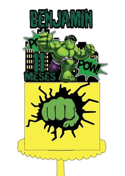 Topo de Bolo Hulk