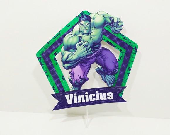 Topo de Bolo Hulk