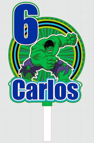 Topo de Bolo Hulk
