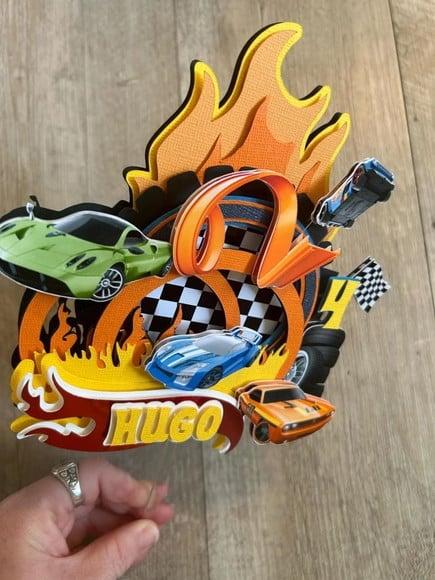 Topo de Bolo Hotwheels