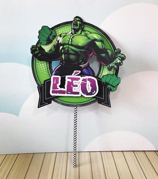 Topo de Bolo Hulk