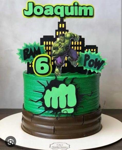 Topo de Bolo Hulk