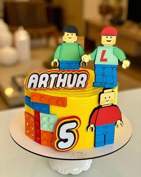 Topo de Bolo Lego