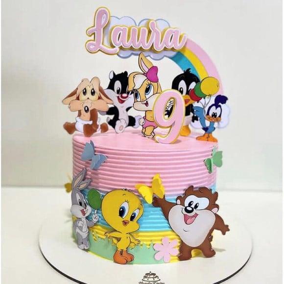 Topo de Bolo Looney Tunes