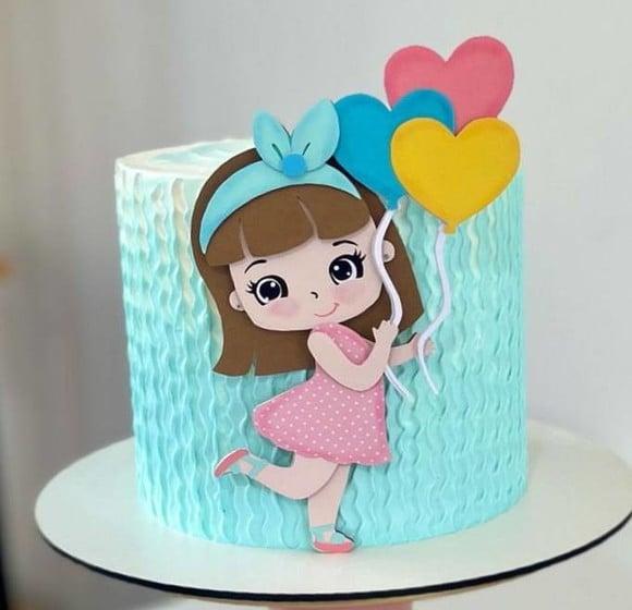 Topo de Bolo Menina