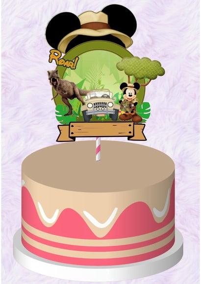 Topo de Bolo Mickey Safari