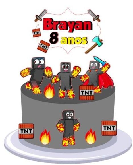 Topo de Bolo Minecraft
