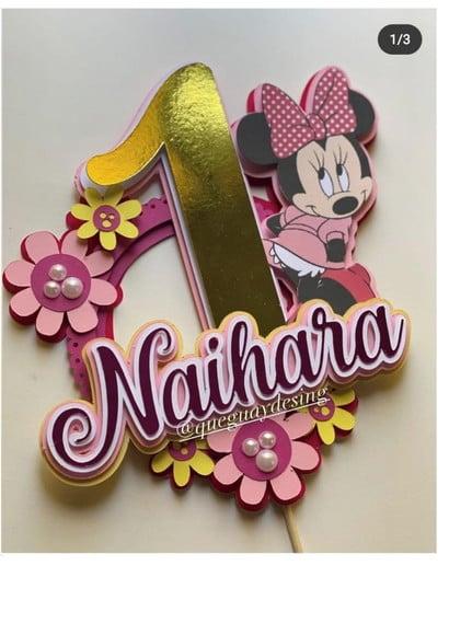 Topo de Bolo Minnie