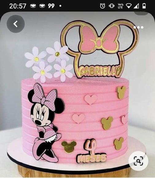 Topo de Bolo Minnie