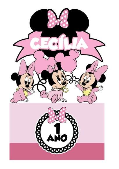 Topo de Bolo Minnie