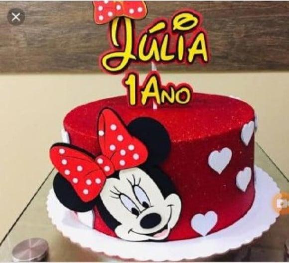 Topo de Bolo Minnie