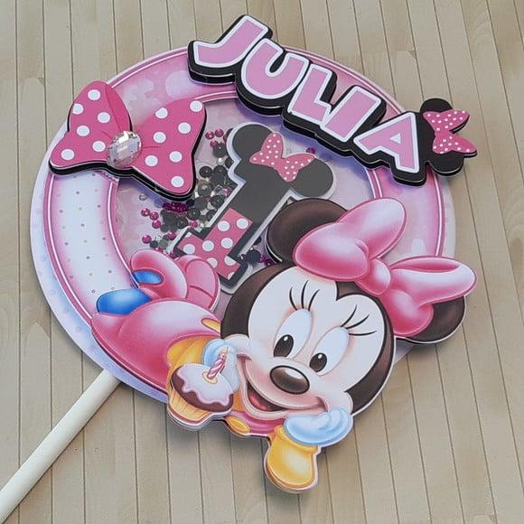Topo de Bolo Minnie